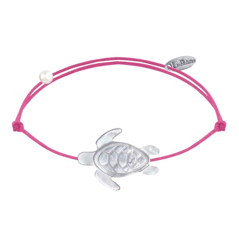 Bracelet Lien Tortue en Nacre - Fuchsia