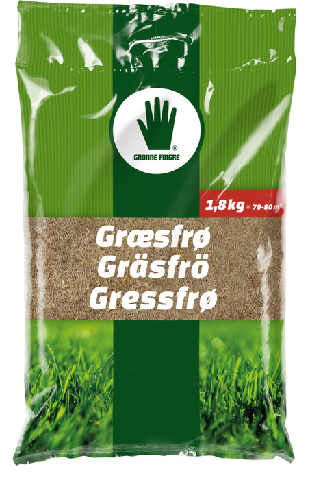 Plænegræs 1,8 kg 70-80 m² - Grønne Fingre®