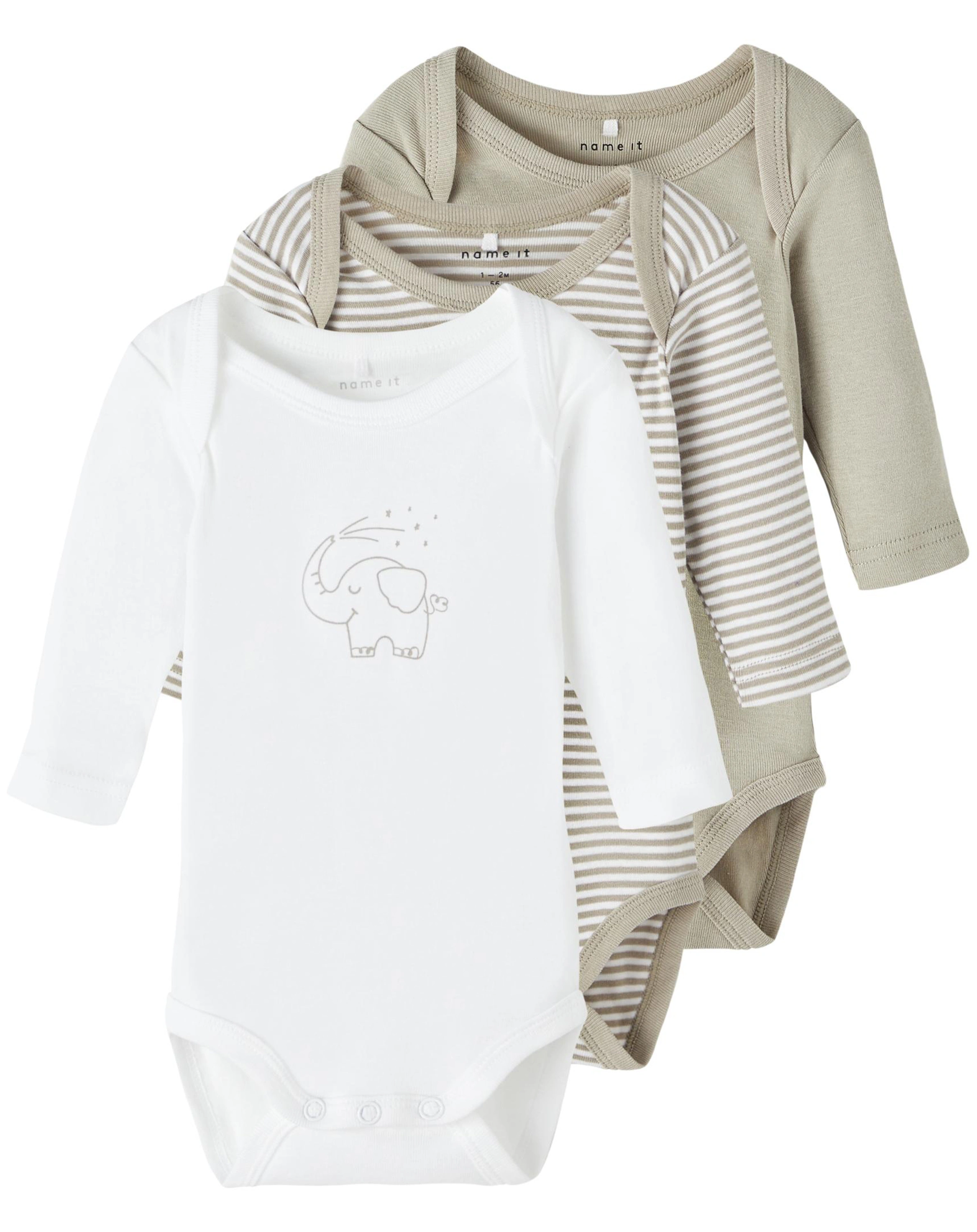 Langarmbody NBNBODY 3er Pack in london fog