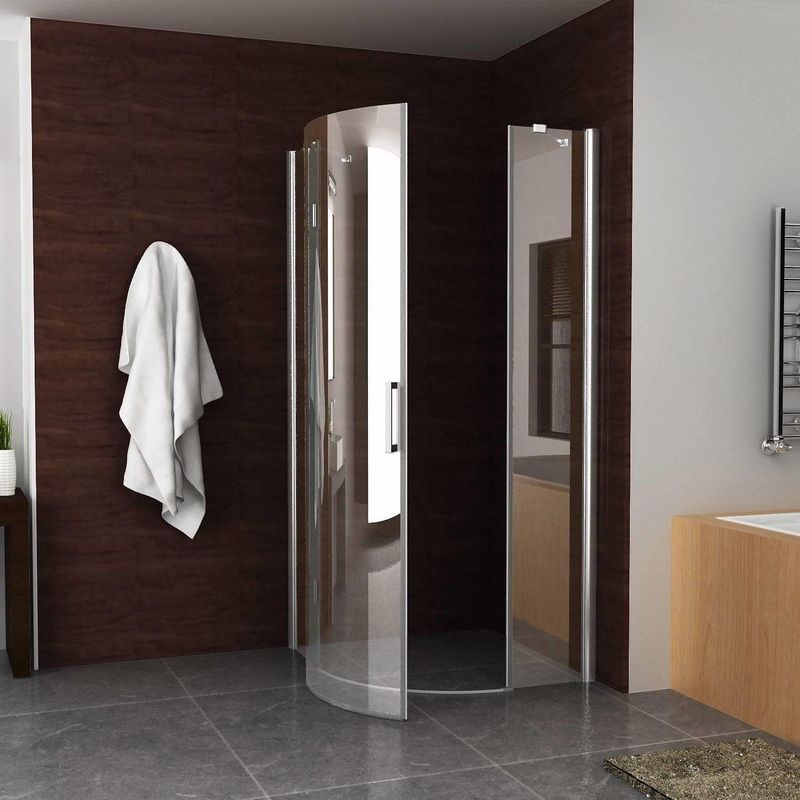 BWS - Atlas - Douchecabine - Kwartrond - 90x90cm - 8mm Veiligheidsglas - Links