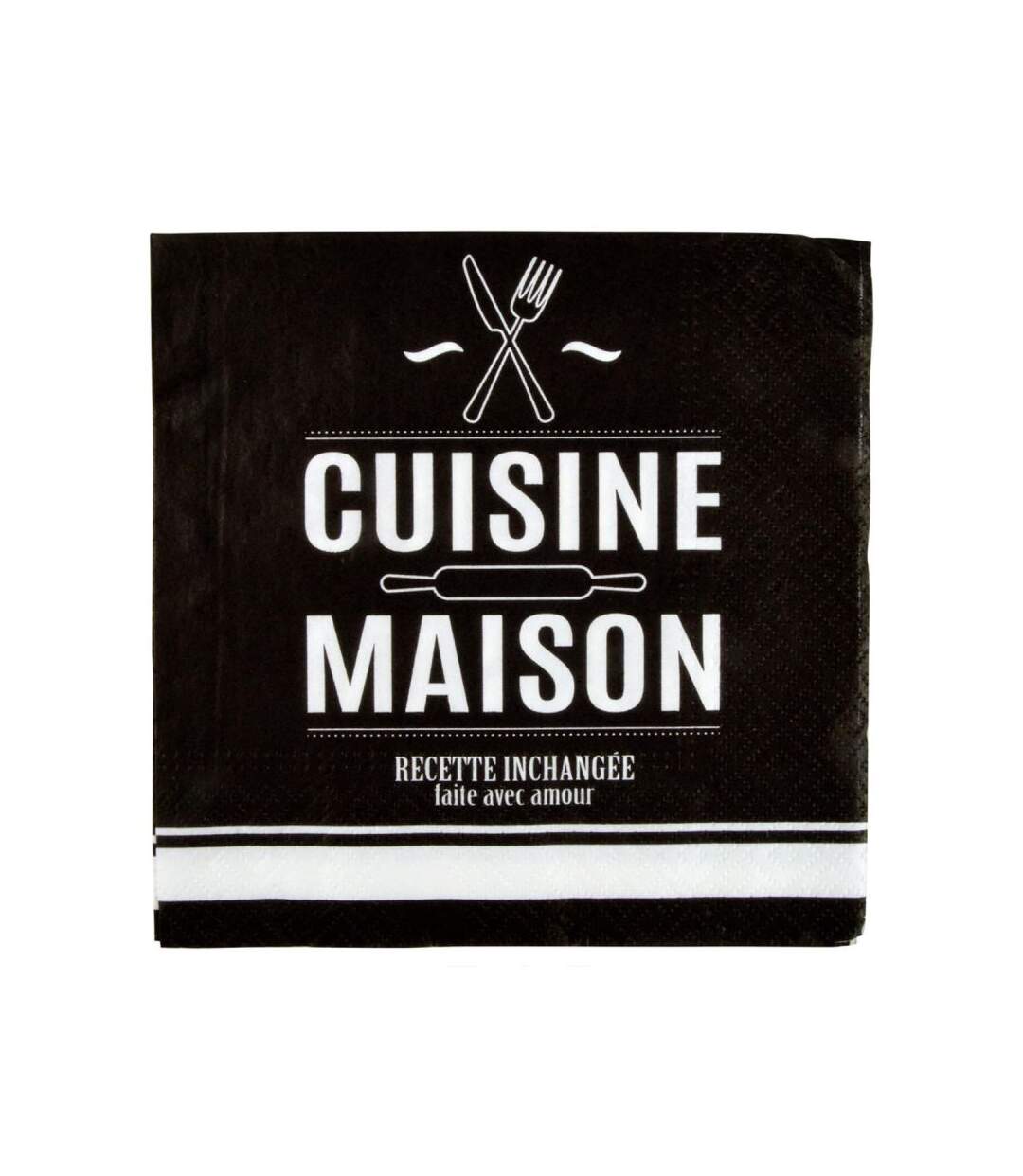 Paris Prix - Lot De 20 Serviettes En Papier cuisine 33x33cm Noir