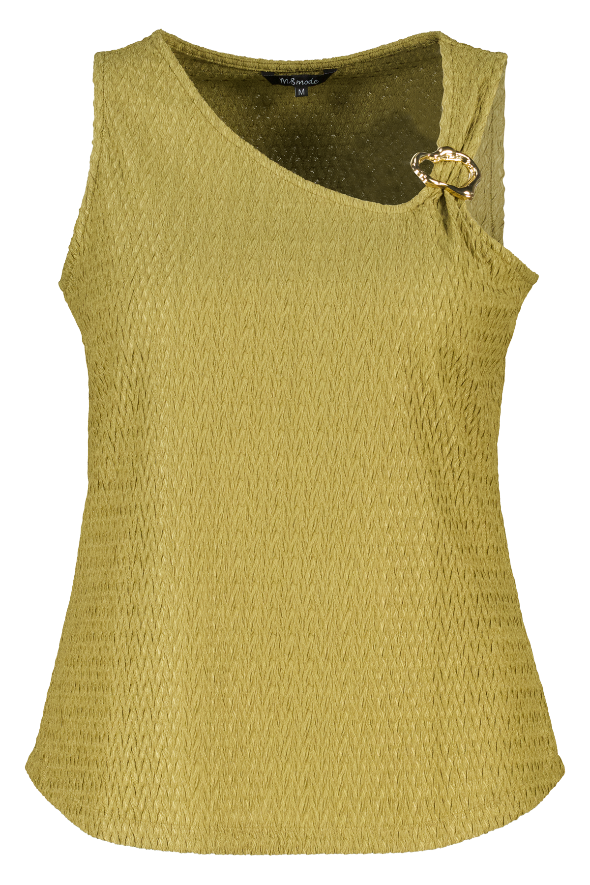 Asymmetrische top met sierdetail Lime groen
