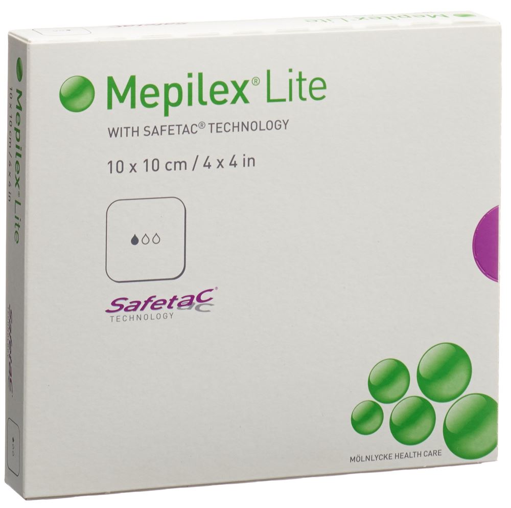 MEPILEX Lite Absorptionsverband 10x10cm Silikon 5 Stk