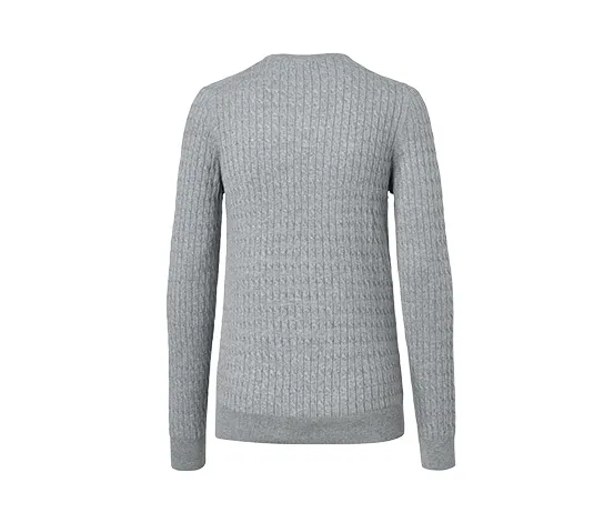 Strickpullover, grau meliert