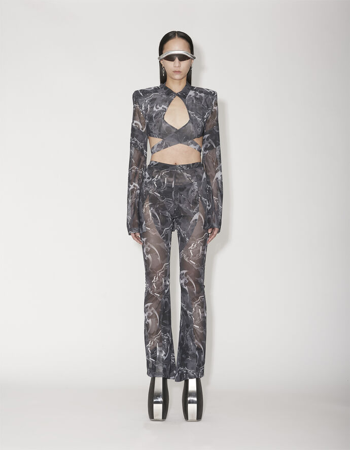 Han kjøbenhavn Camo Mesh Wrap Top Camo