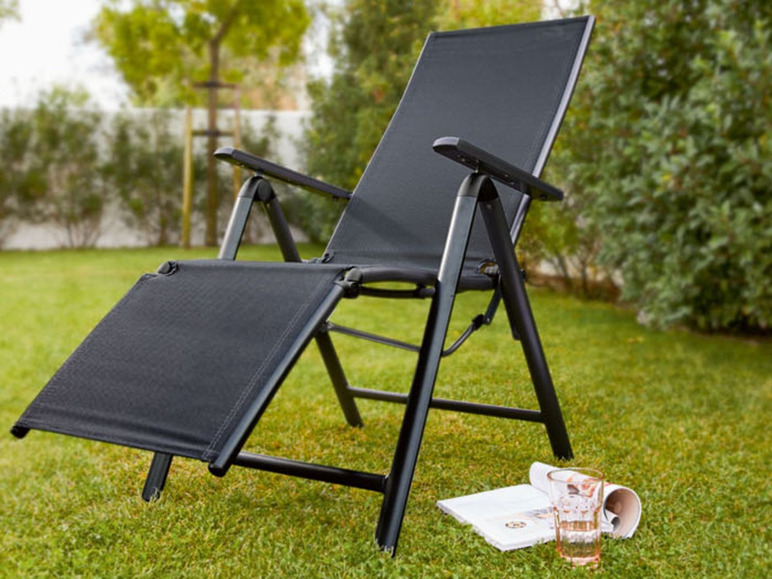 Aluminium relaxstoel zwart