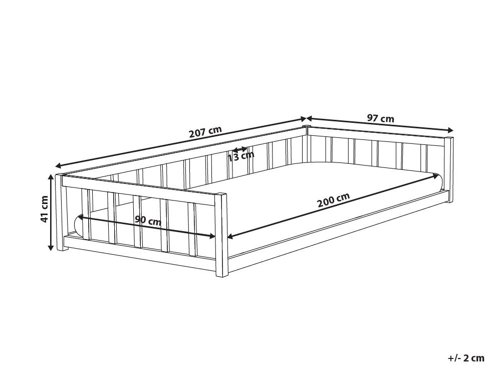 Kinderbed Dennenhout AURIBEAU 90 x 200 cm Wit