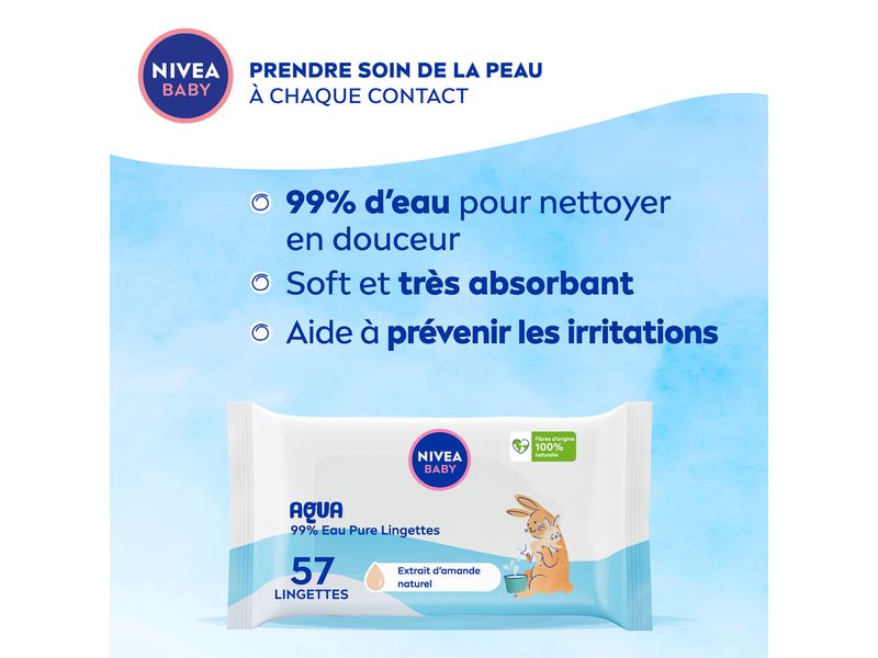 NIVEA BABY Feuchttücher Aqua Feuchttücher aus 99% Wasser reinigen die zarte Babyhaut besonders sanft und schonend