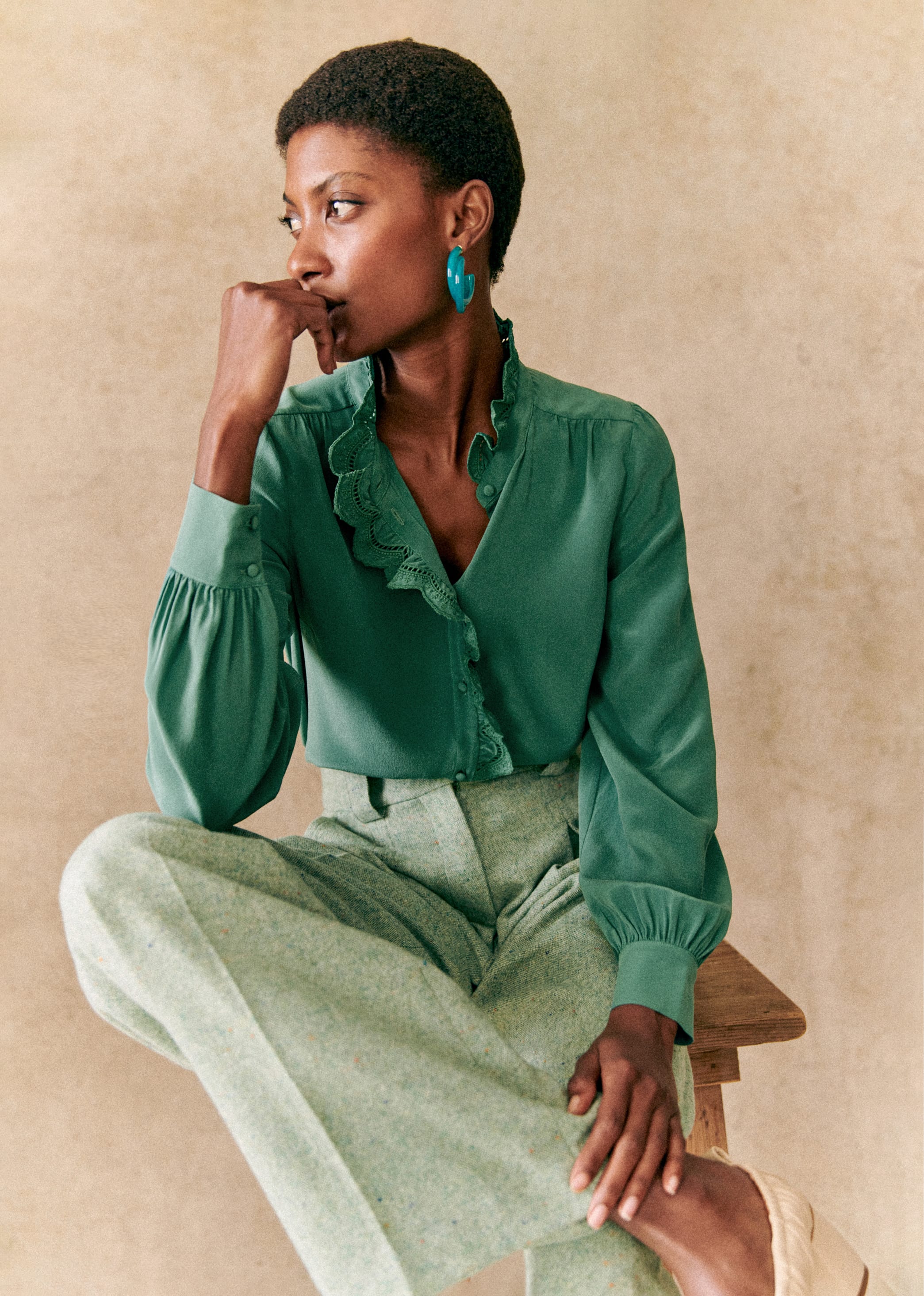 Chemise Chlo - Sauge - E-SHOP/CHEMISES & BLOUSES 5905285