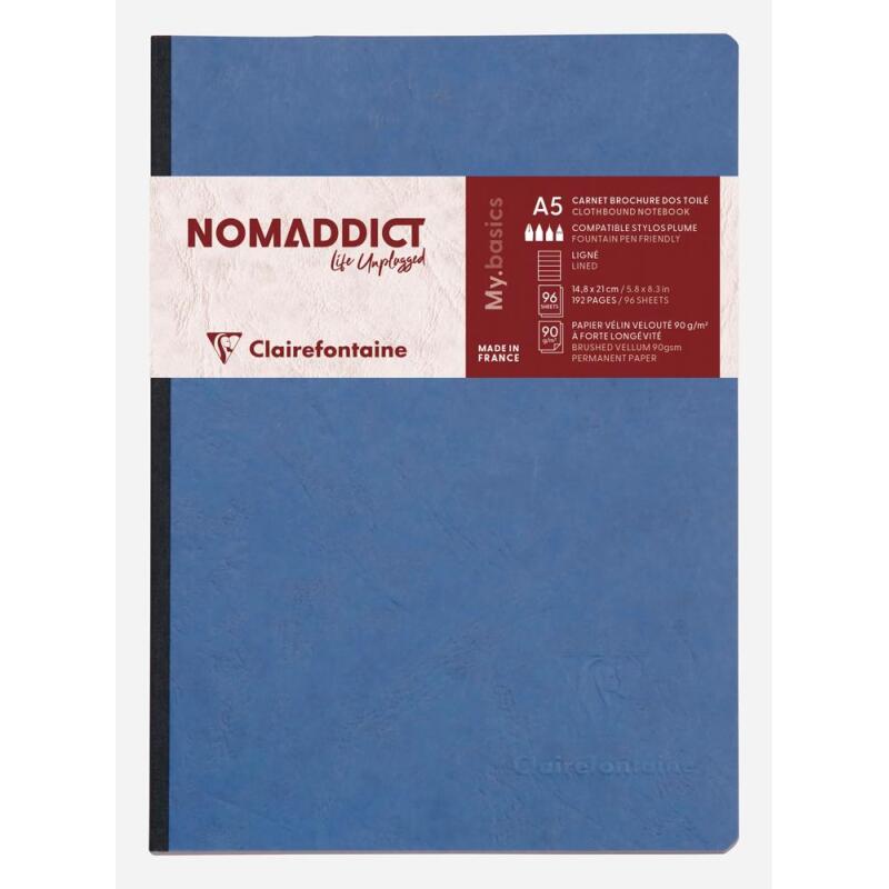 Carnet brochure Age Bag A5 192 pages ligné - Bleu