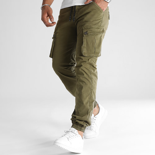 Lot De 2 Pantalons Cargo 0366 0369 Noir Vert Kaki