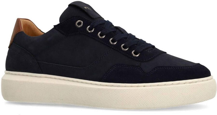 Manfield Heren Donkerblauwe nubuck sneakers