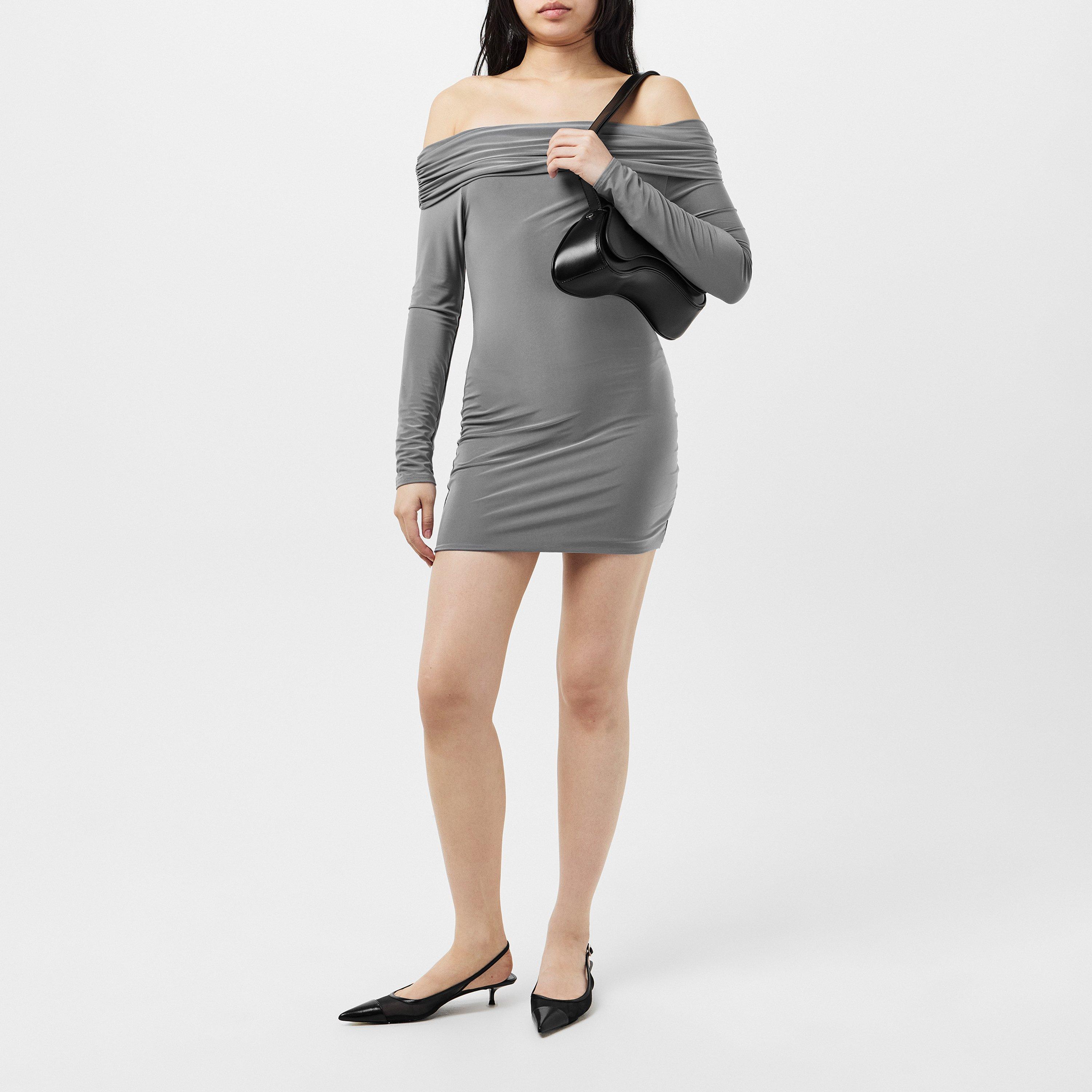 Missy Empire ME Fold Down Long Sleeve Bardot Dress