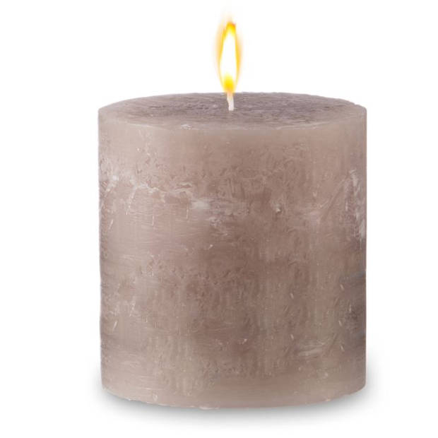 Blokker Rustieke Cilinderkaars - 10x10 cm - Beige
