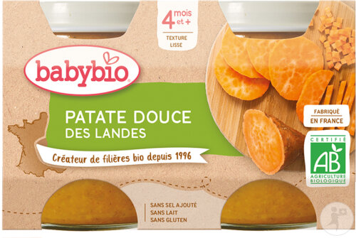 Babybio Patate Douce Des Landes Bébés 4+ Mois Pots 2x130g