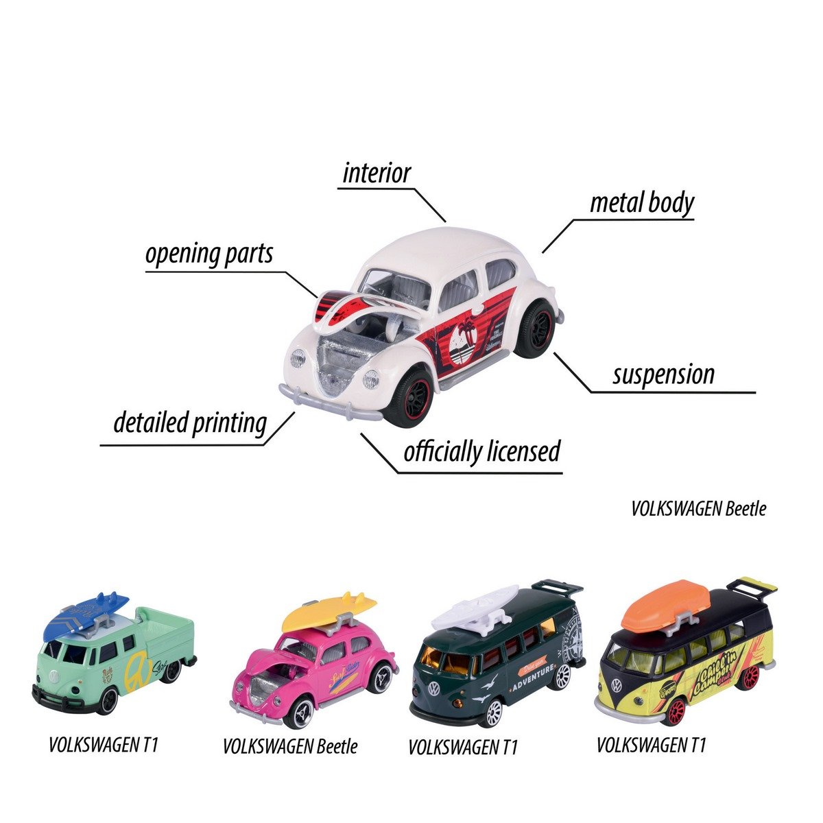 Coffret 5 voitures Volkswagen originals