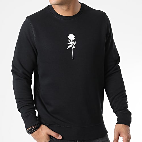 Sweat Crewneck Roses Noir Blanc