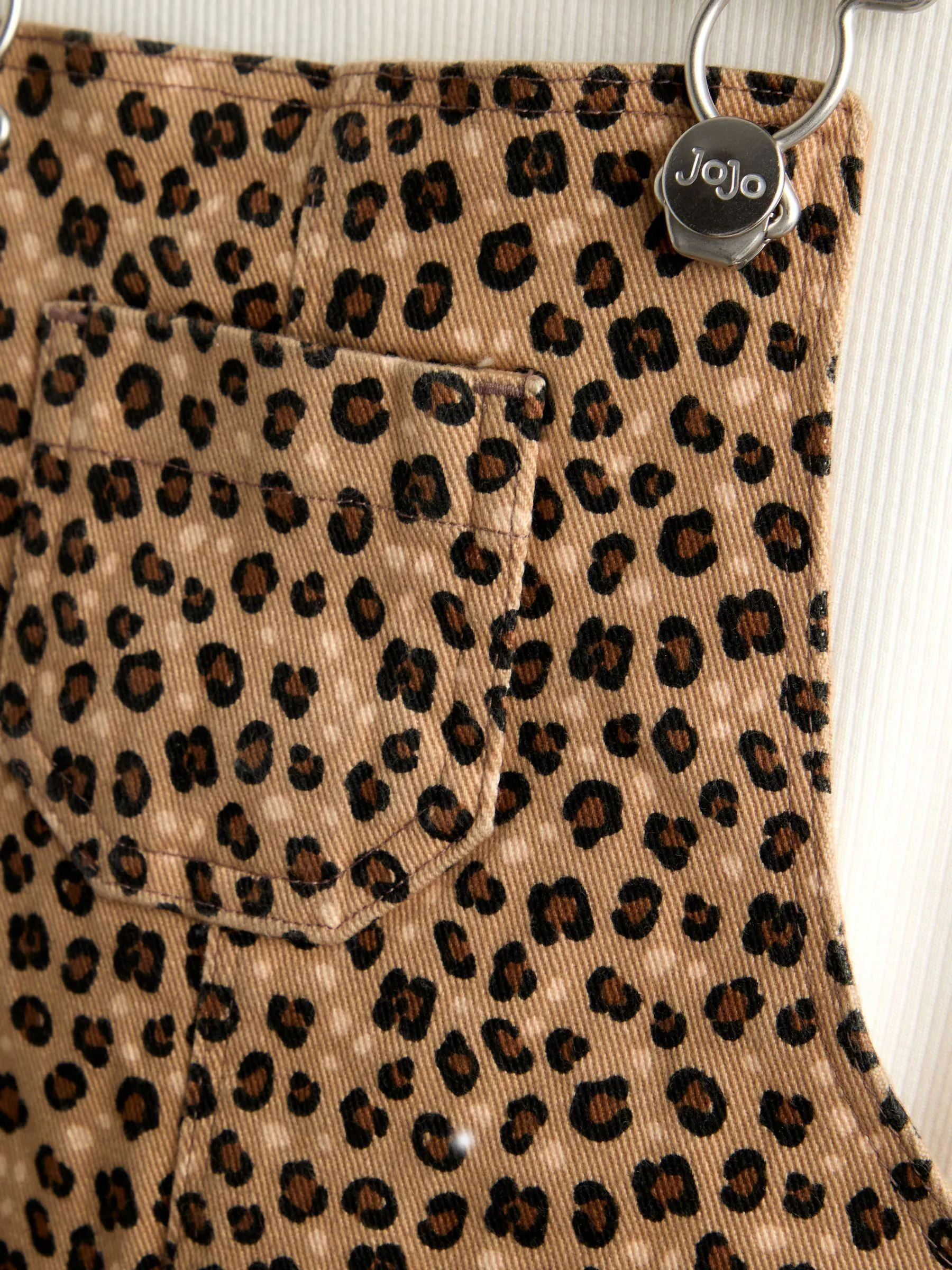 JoJo Maman Bébé Leopard Print Dungaree & T-Shirt Set