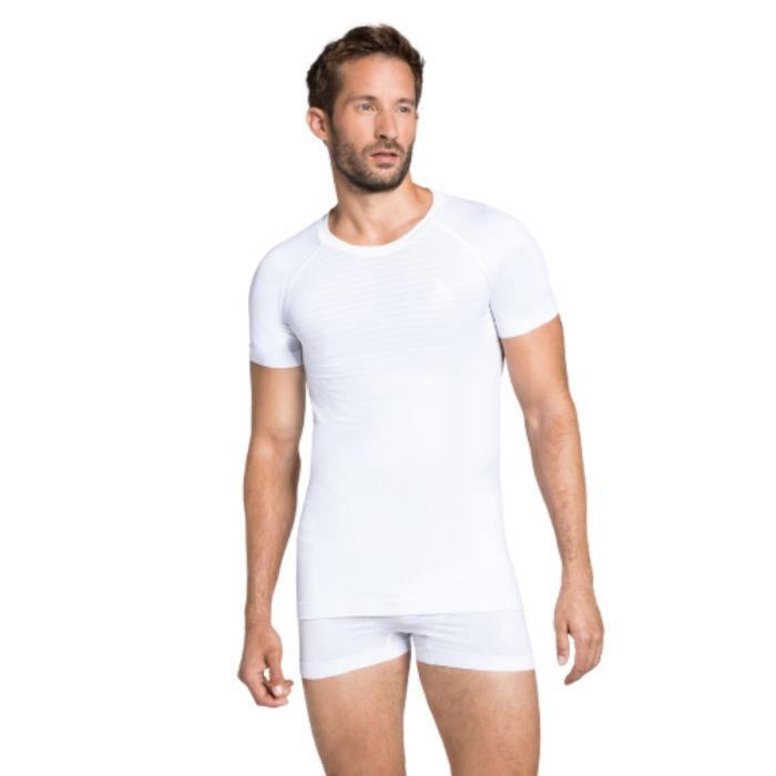 Odlo Herre T-shirts Top Crew Neck Short Sleeve Performan Hvid