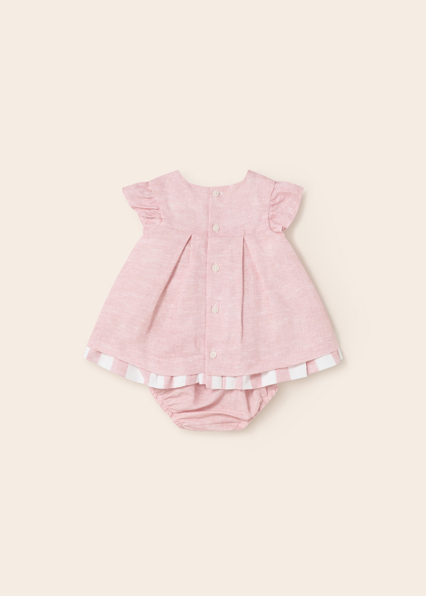 Vestido de linho com capa para fralda para recém-nascido