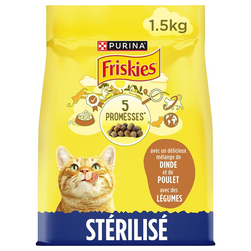 PURINA Friskies Sterilised dinde, poulet, légumes pour chat