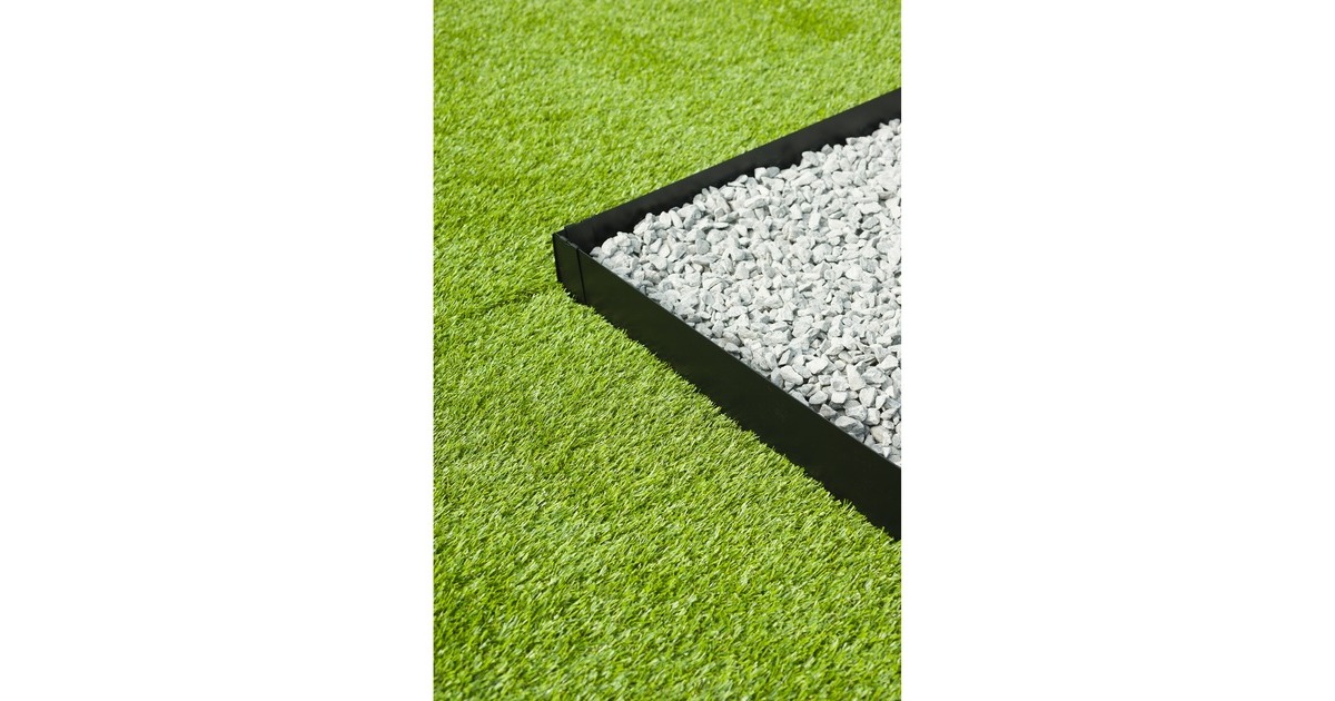 NatureBorderrand van verzinkt staal begrenzing  (Zwart (mat), 3x H 10,2 x 91,4 cm, Incl. 4x grondpennen)