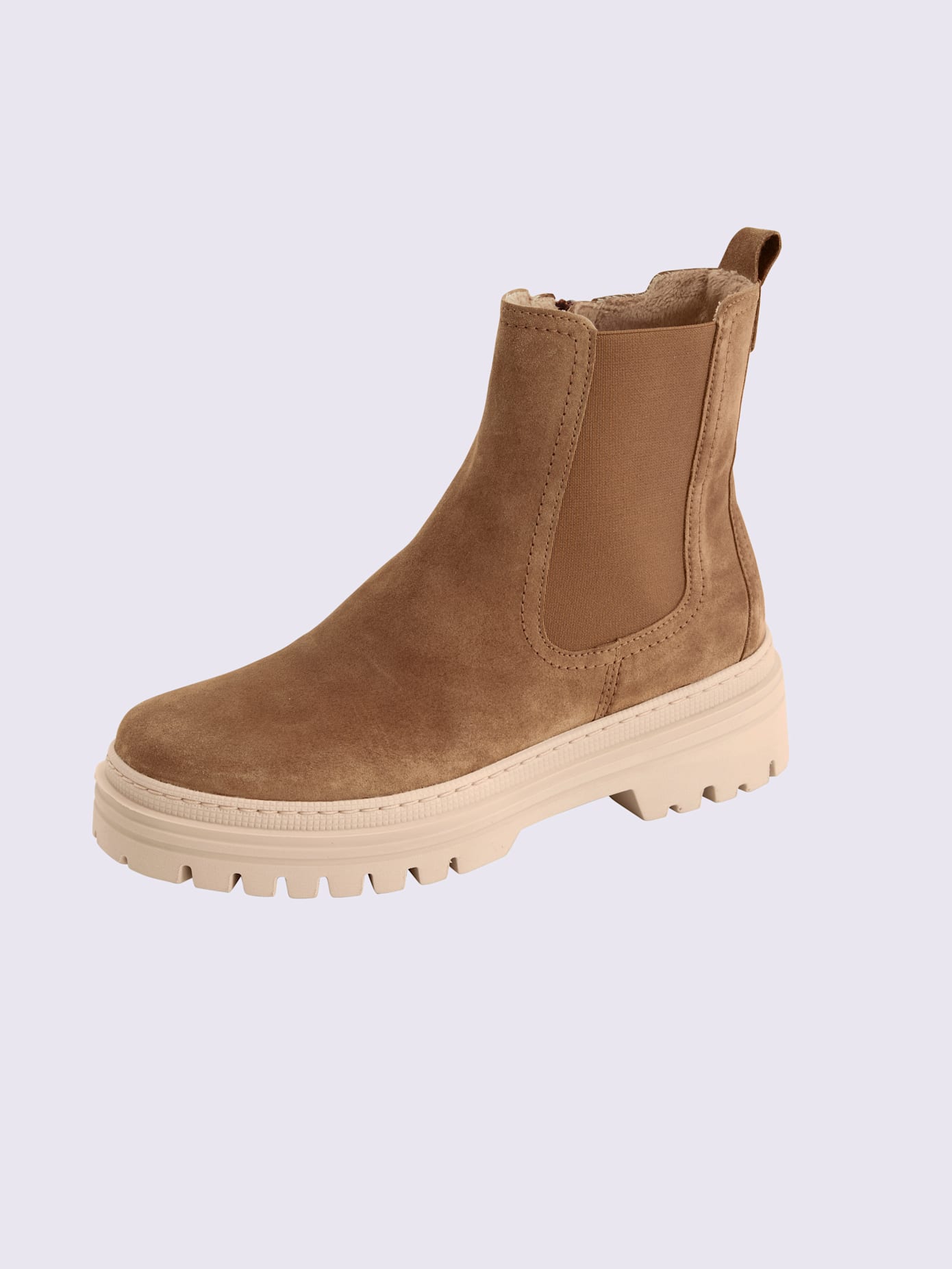 Bottines cuir velours de veau