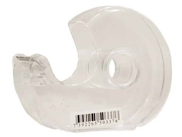Tapedispenser plast transparent til /19mm x 33m tape