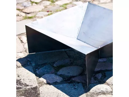 Brasero de jardin carré DINE en acier-60 cm-Acier naturel---Acier naturel
