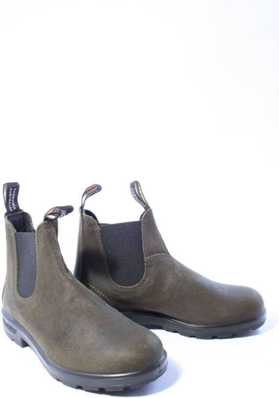 Blundstone Chelsea Laarzen Loop in Stijl met Dark Olive Breast Beatle El Side Boot Input Crust Groen Unisex