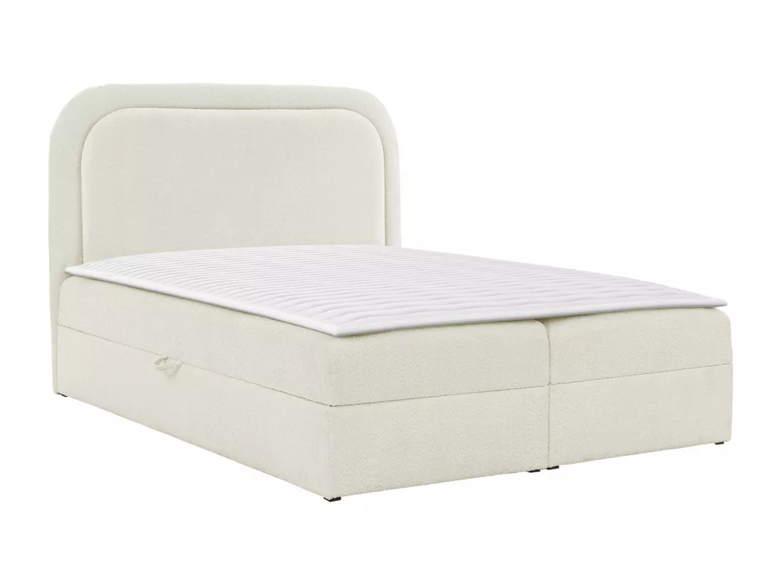 Lit continental Baltimore 197, Double, Continental, Brun clair, 200x200, Tapisserie,