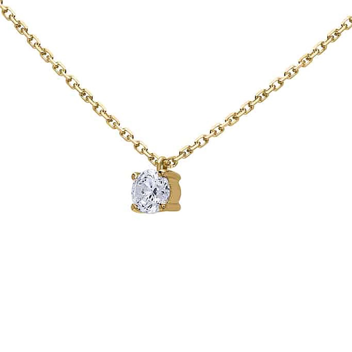 Collier Brillaxis solitaire oxyde or 750/1000