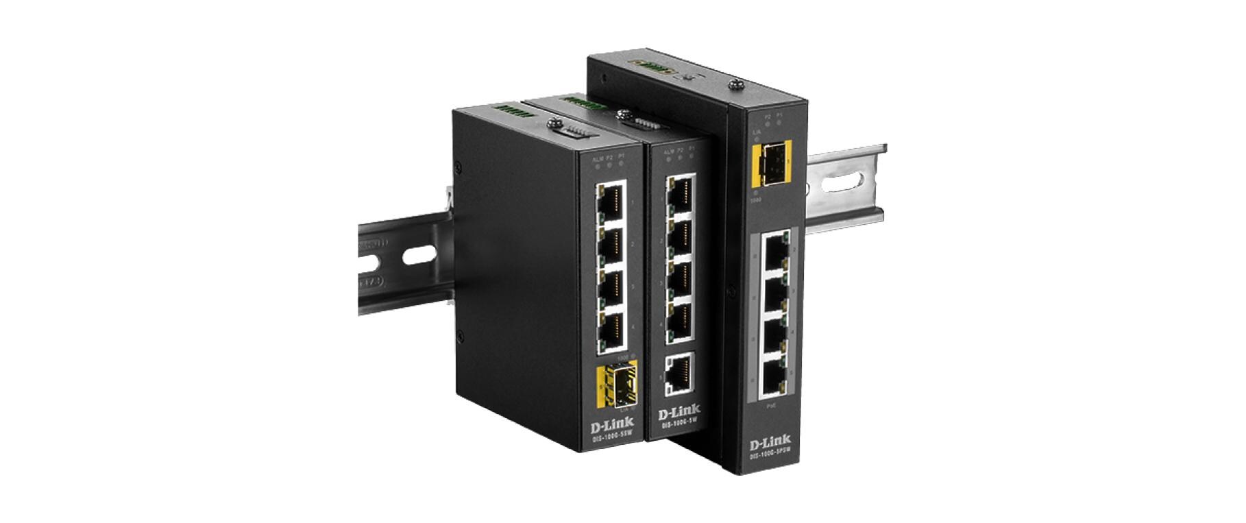 Rail PoE+ Switch DIS-100G-5PSW 5 Port<br>Inustrial Unmanaged Switch