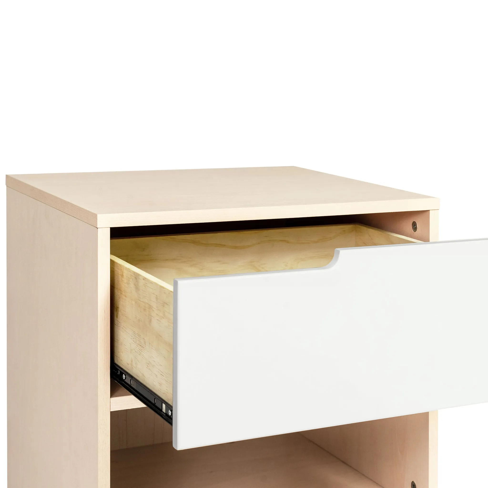 Babyletto Table de Nuit Hudson avec port USB - Naturel Blanchi  Blanc