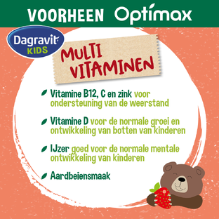 Dagravit Kids Multivitaminen Kauwtabletten Aardbeien 60KTB