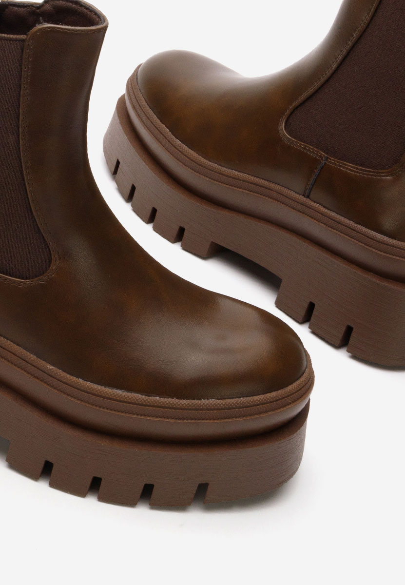 Bottines à plateforme brunes Solia