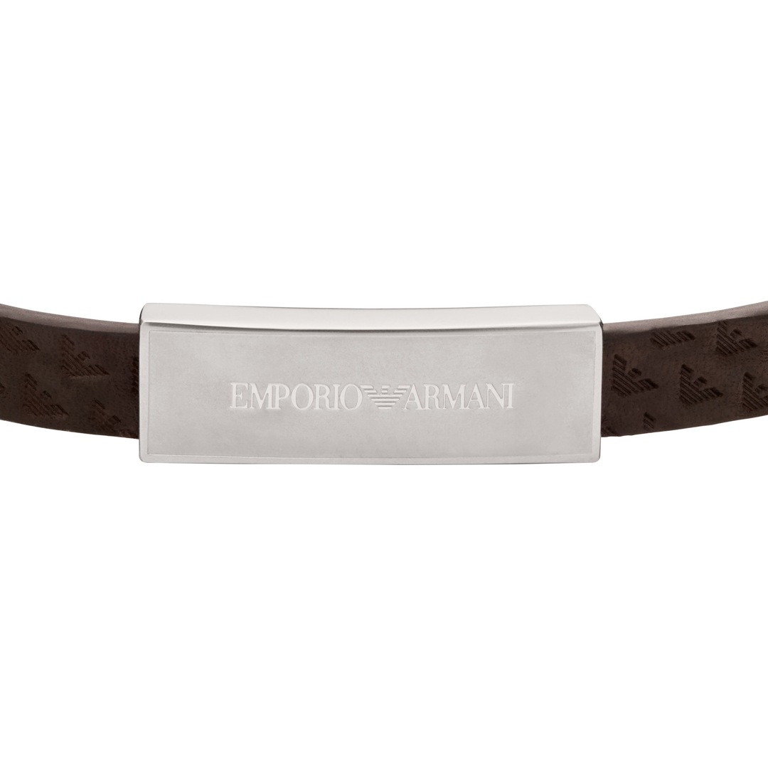 Emporio Armani Eagle Logo Lederarmband Essential Lines Slim