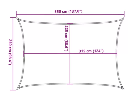 Voile d'ombrage 160 g/m² Orange 2,5x3,5 m PEHD