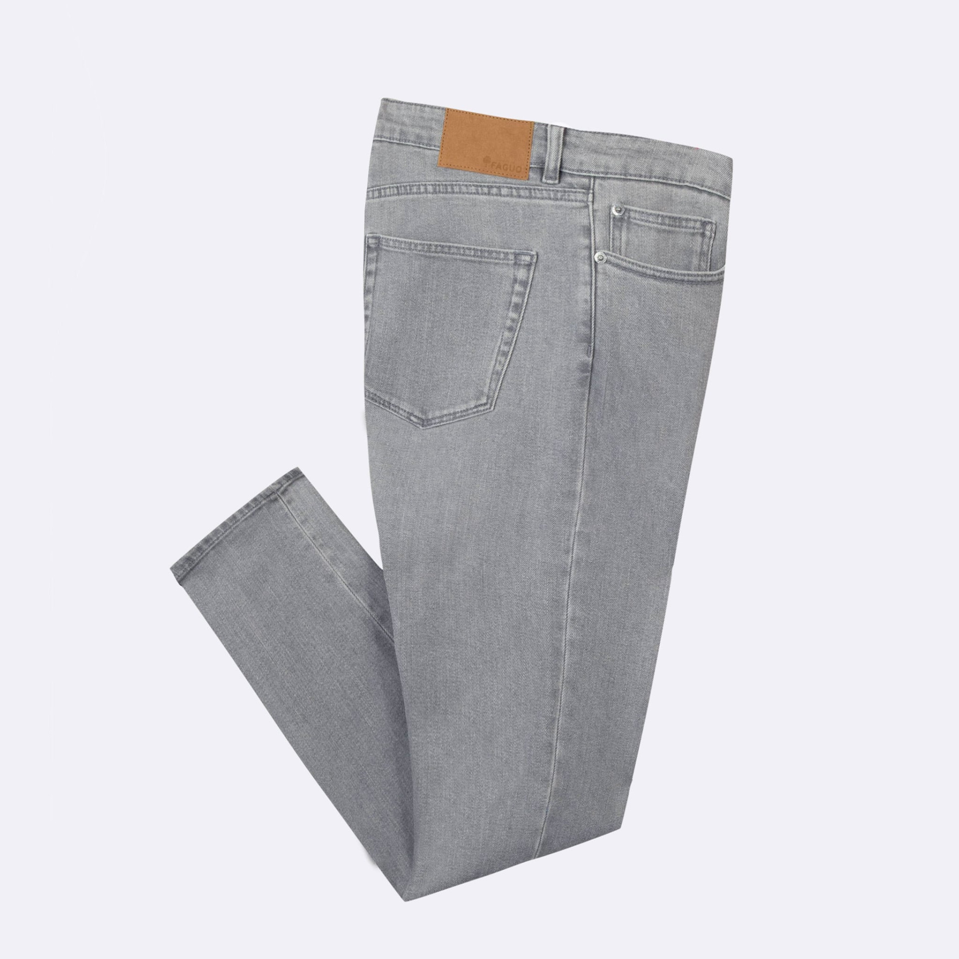 Jean light grey coupe slim végan en coton et polyester recyclé - modèle Denim