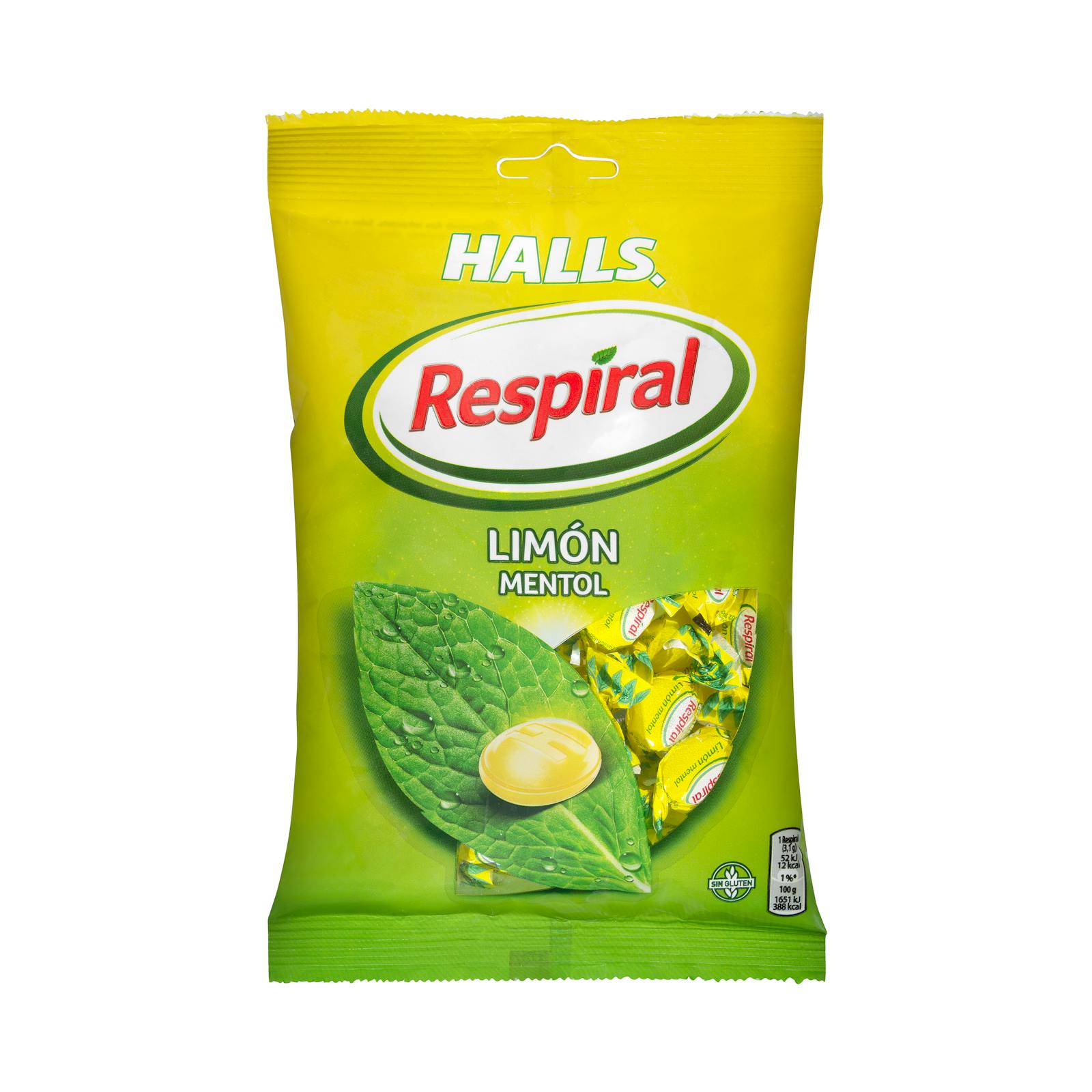 Bonbons au citron et au menthol Respiral Halls