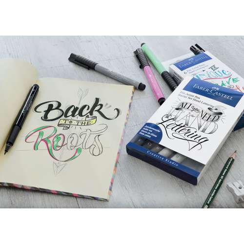 FABER-CASTELL PITT Artist Hand Lettering Tuschestift Set, Grautöne