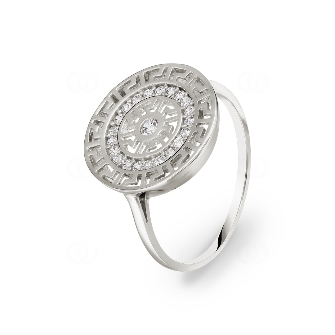 Damenring 750/18 K Weissgold mit Zirkonia Ø 54