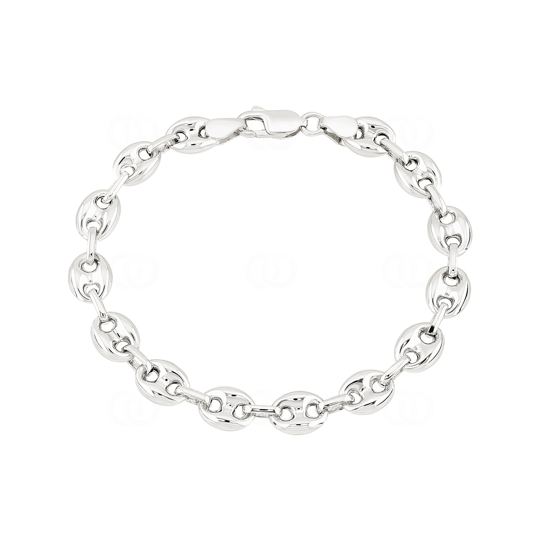 Schiffsankerarmband halbmassiv 925 Silber 7.0mm
