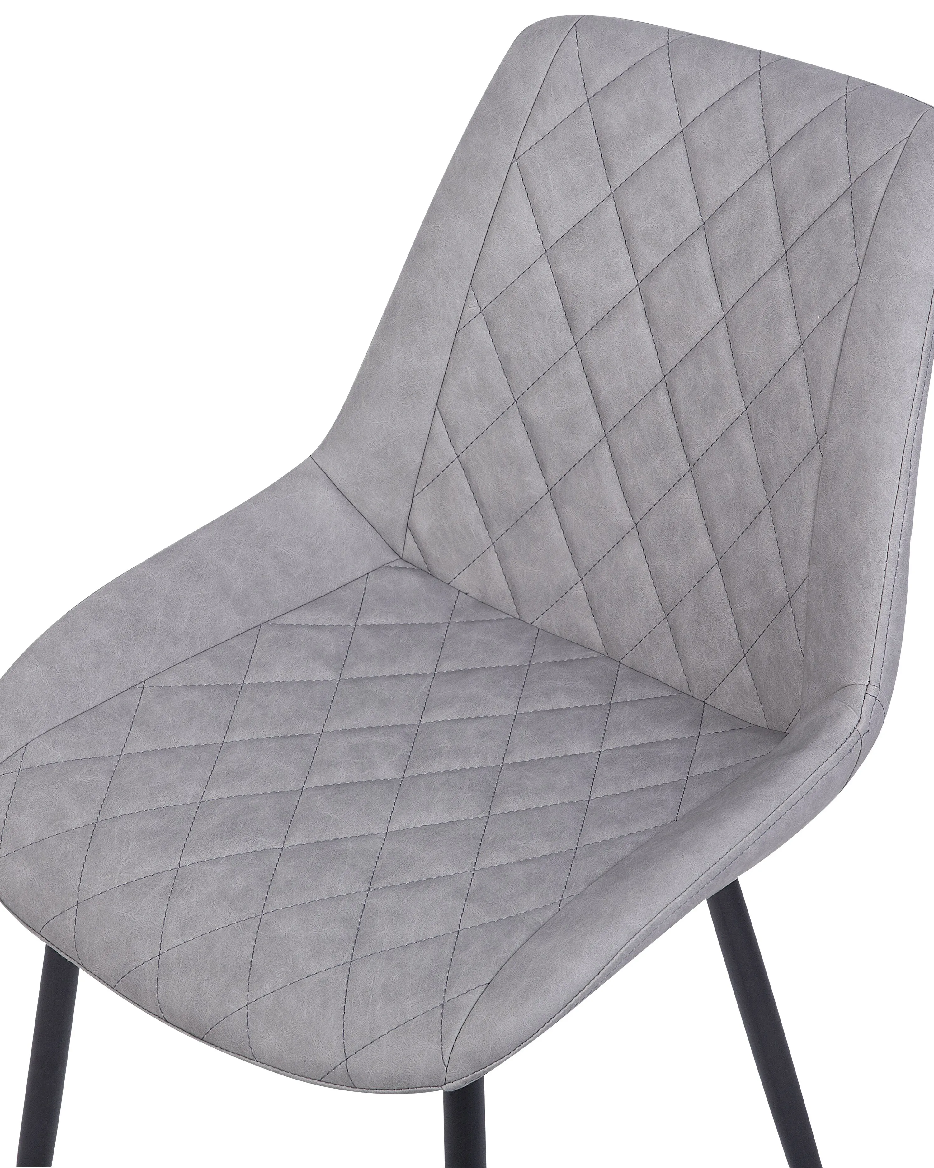 Set van 2 eetkamerstoelen MARIBEL Kunstleer Lichtgrijs