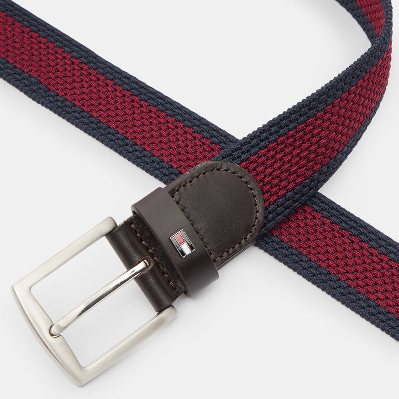 Tommy Hilfiger Ceinture tressée bicolore rouge/bleu