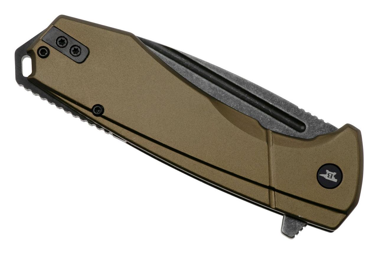 Buck Ruckus 0713GRS Blackwashed D2, Black & Green Aluminium, zakmes