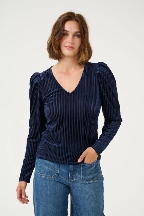 Kaffe KAcaca LS T-Shirt Midnight marine cc