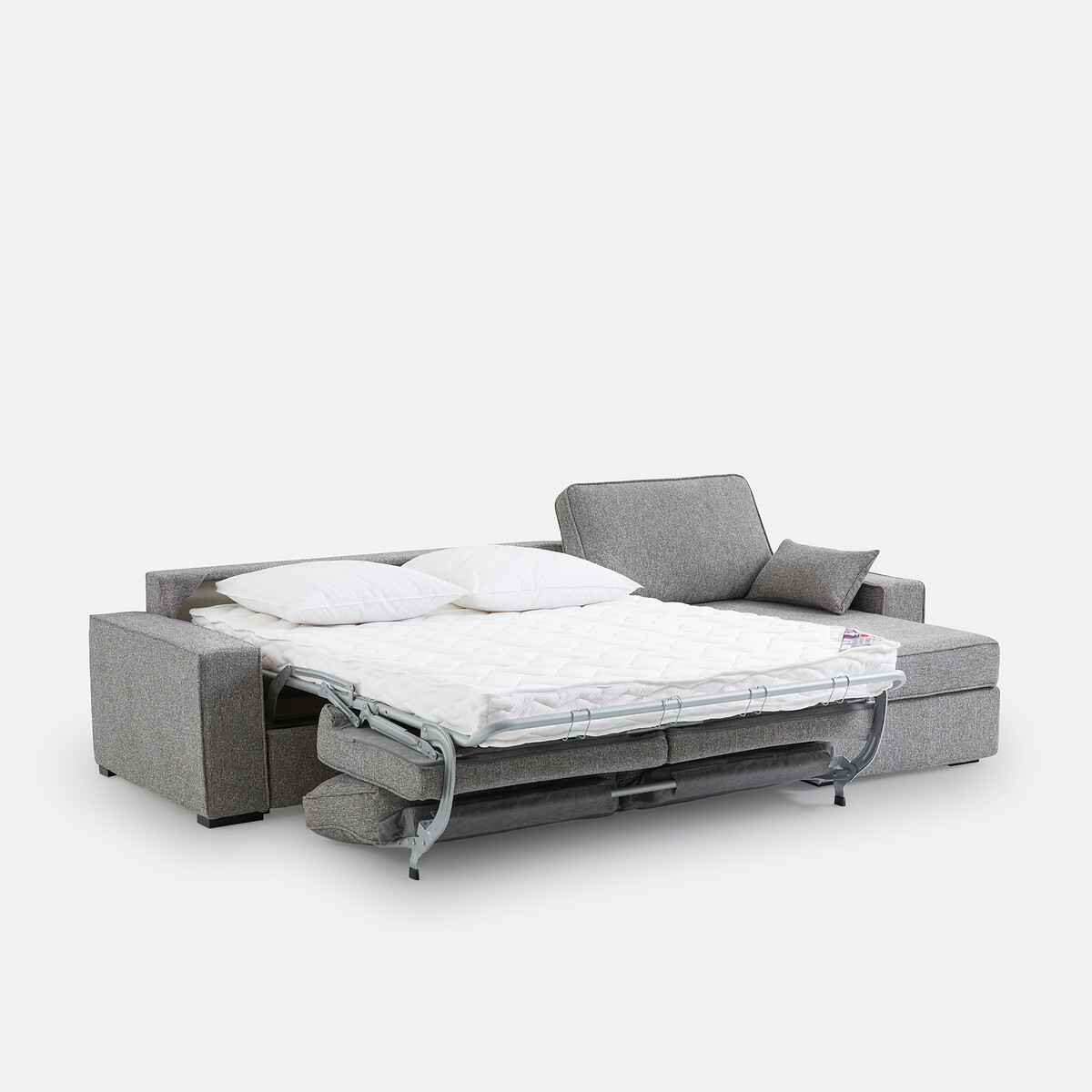 LA REDOUTE INTERIEURS<br>Sofá-cama de canto em tecido texturizado, bultex, Cécilia