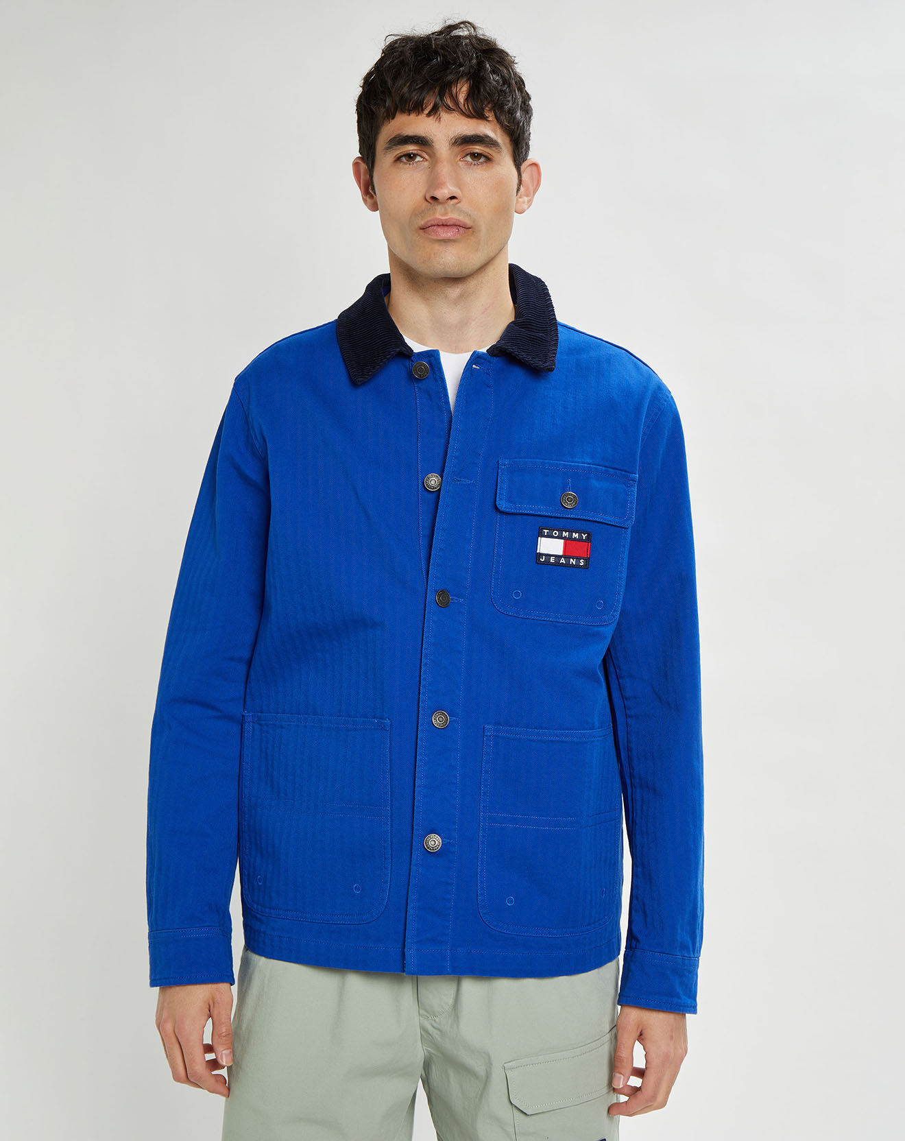 Tommy Jeans Blouson en jean badge bleu électrique