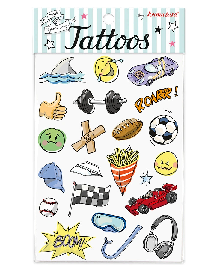 Klebetattoos PLAY in bunt
